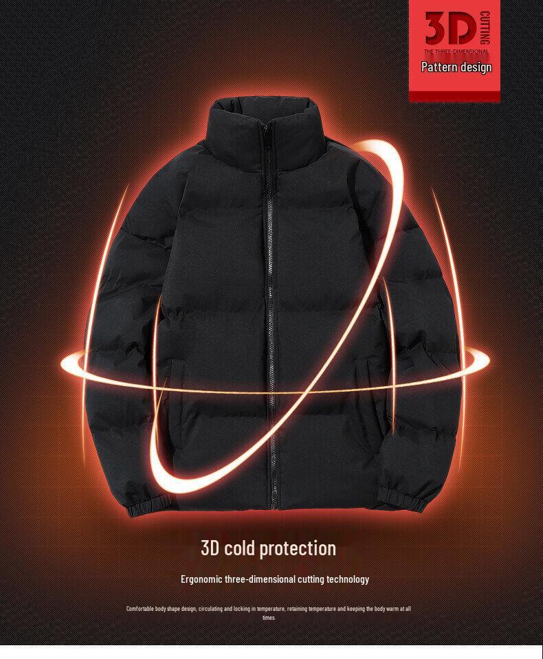 Herren Plus Size Winter-Steppjacke aus Baumwolle - Bestickte Dicke Warme Oberbekleidung