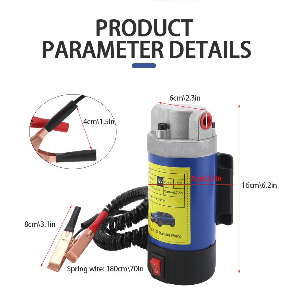 Oil Extractor Pump For Engine Oil Extraction And Oil Transfer Change Pump,Portable Electric Self-Priming Powerful Gear Pump