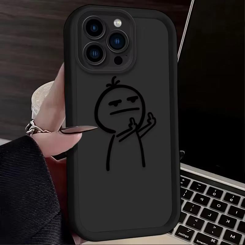 Cartoon Funny Despise Gesture Phone Case For iPhone 16 15 14 13 12 11 Pro Max XS Max XR 7 8 Plus Shockproof Silicone Back Cover