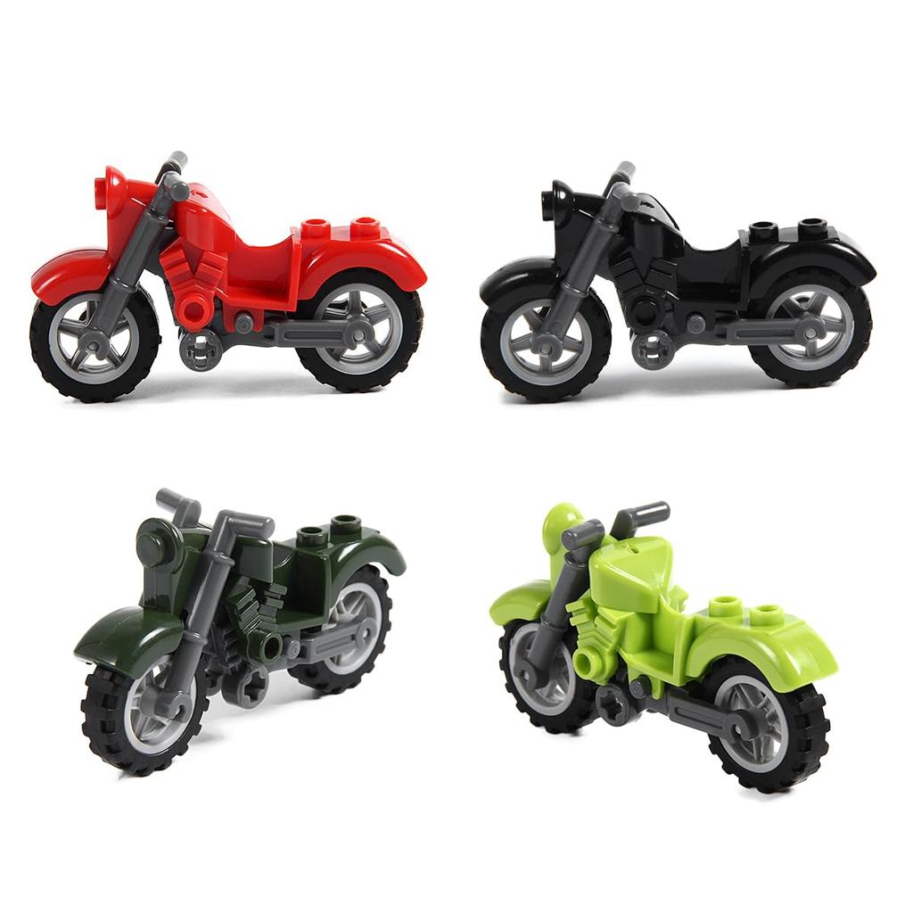 Motorcycle Blocks, Vehicle Parts, Classic Compatible, 4 Colors, 12 Units