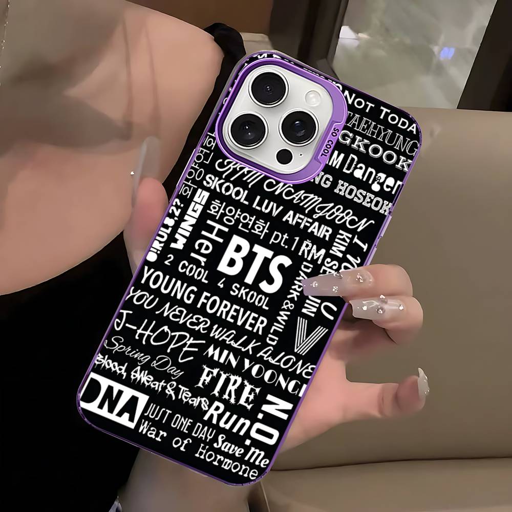 K-Pop Cartoon Boys B-BT21S Colorful Phone Case For IPhone 17 16 15 14 13 12 11 Pro Max Plus Matte Cover