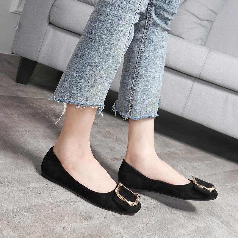 Fashion Flat Shoes for Women 2025 New Spring and Autumn Black Flat Bottom Work Large Women's Shoes Loafers Women Zapatillas Mujer