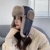 Leather Lei Feng hat, unisex, thickened for warmth, with ear protection, suitable for outdoor activities like skiing and cycling, and lined with