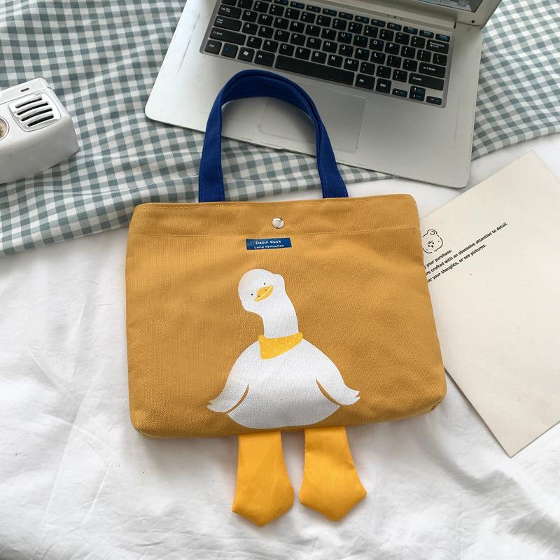 Summer New Duck Canvas Women's Bag, Cute and Fashionable Handbag, Fresh and Simple Shoulder Student Bag