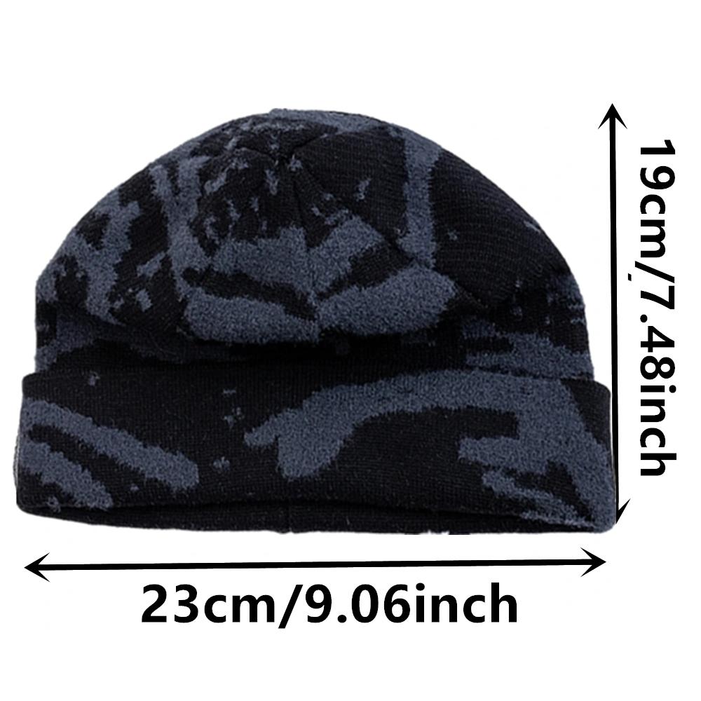 New Unisex Outdoor Skull Cap Fashion Geometric Printing Dandy Winter Hats Sailor Style Hats For Men Women Autumn Ski Beanie Cap