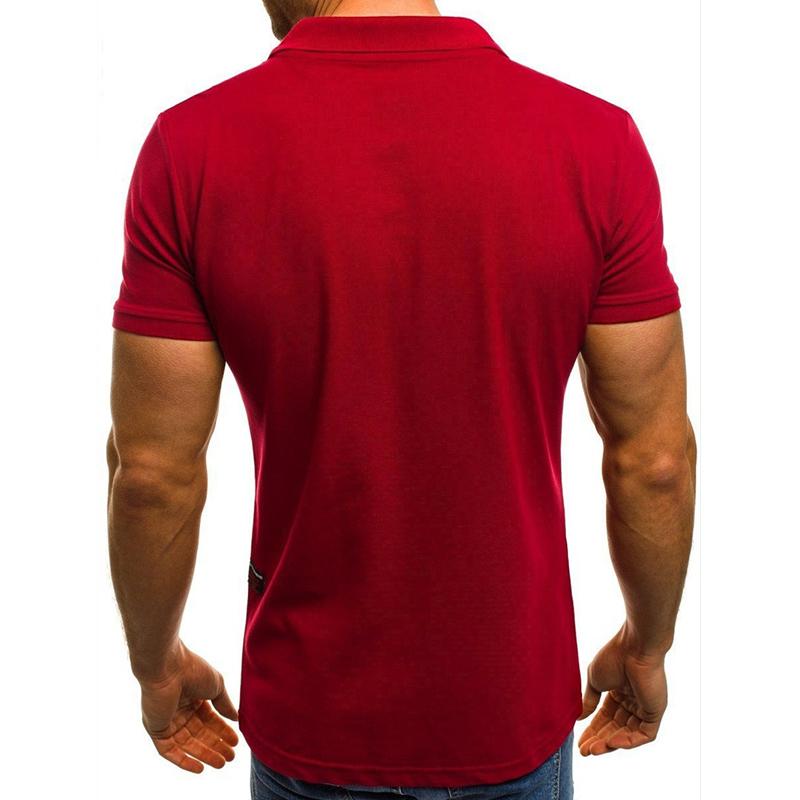 Nové pánské jednobarevné tričko pro volný čas Tričko s krátkým rukávem POLO Shirt Men
