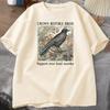 Funny Crows Before Bros Retro T Shirt Women Men Halloween Tshirt Casual Crewneck Short Sleeve Tee Dark Academia Clothing