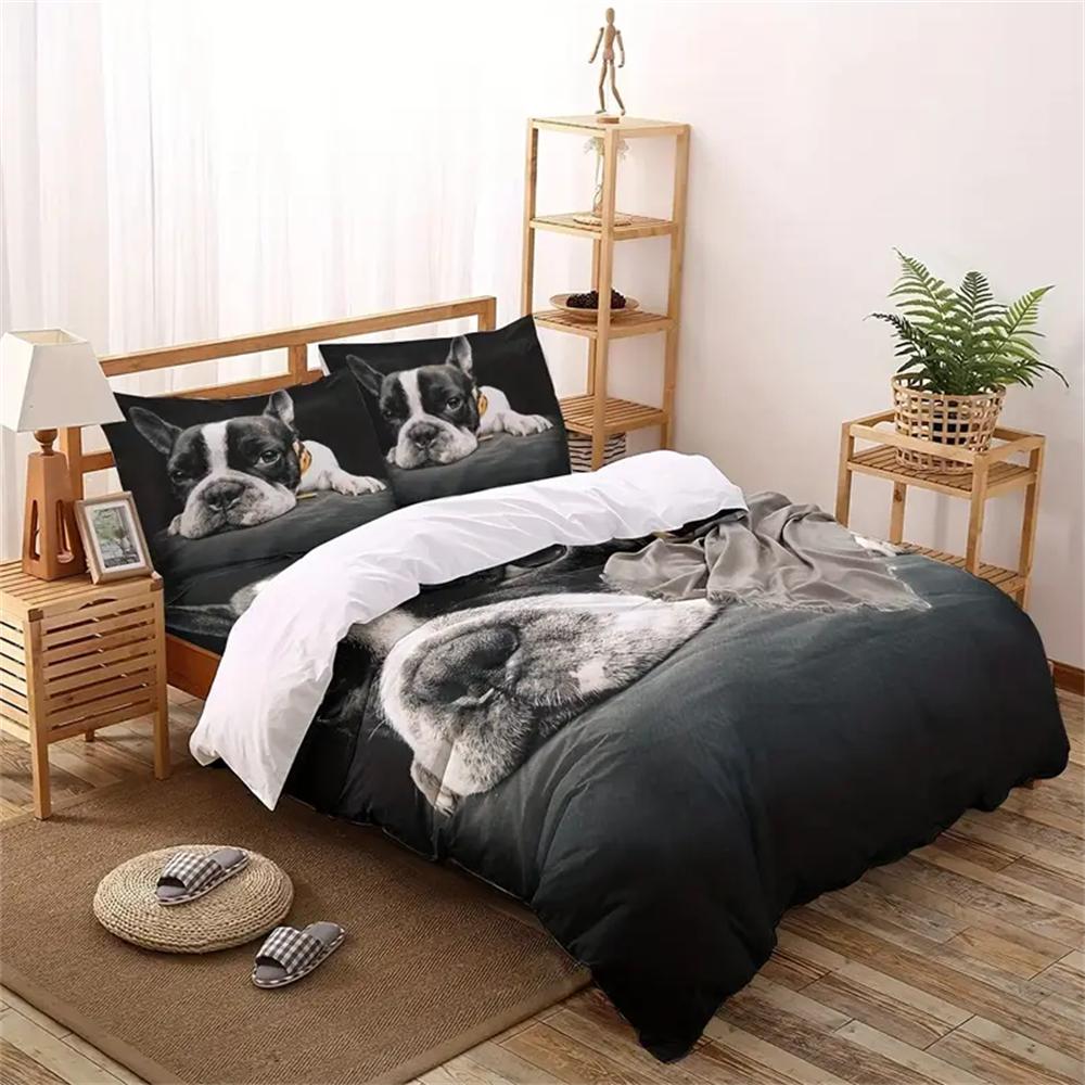 2/3 ks Živý zvířecí pes Téma Sada povlaku na přikrývku - Měkké Pohodlné 3D Tištěné Hypoalergenní a Prodyšné Ložní prádlo do Ložnice