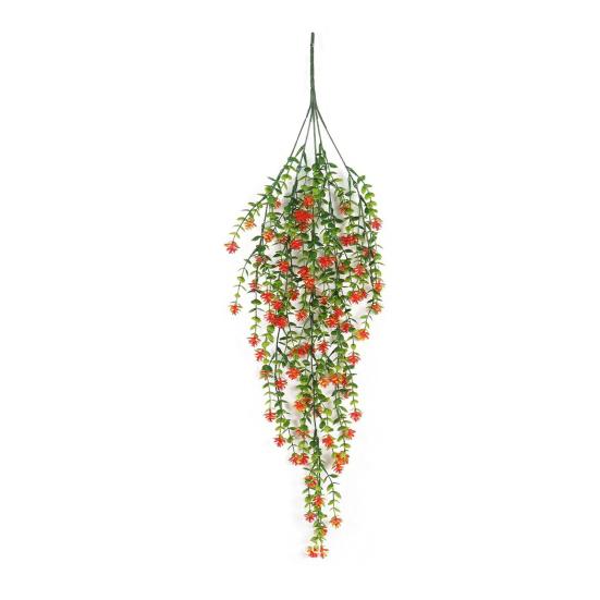 Hängende Kunstblume mit Eukalyptusblättern UV-beständig Fake-Blumenranke Innen Außen Garten Kunstblüte Rattan Dekor