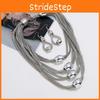 Style Gold And Silver Metal Necklace And Earring Jewelry Set