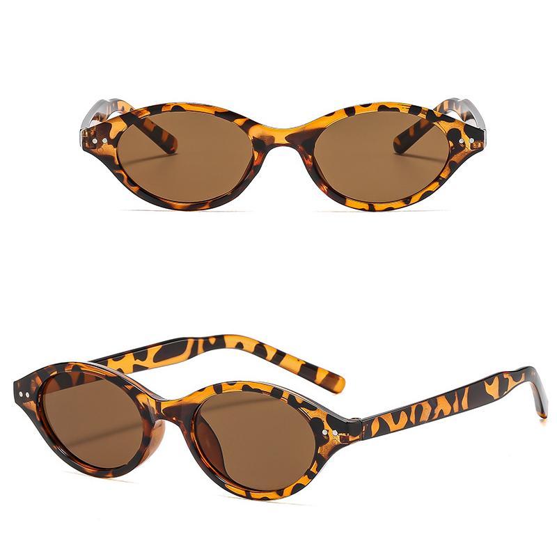 Simple Small Oval Frame Sunglasses for Women and Men Party Gatherings Beach Travel Walk The Show UV Protection Shades Glasses