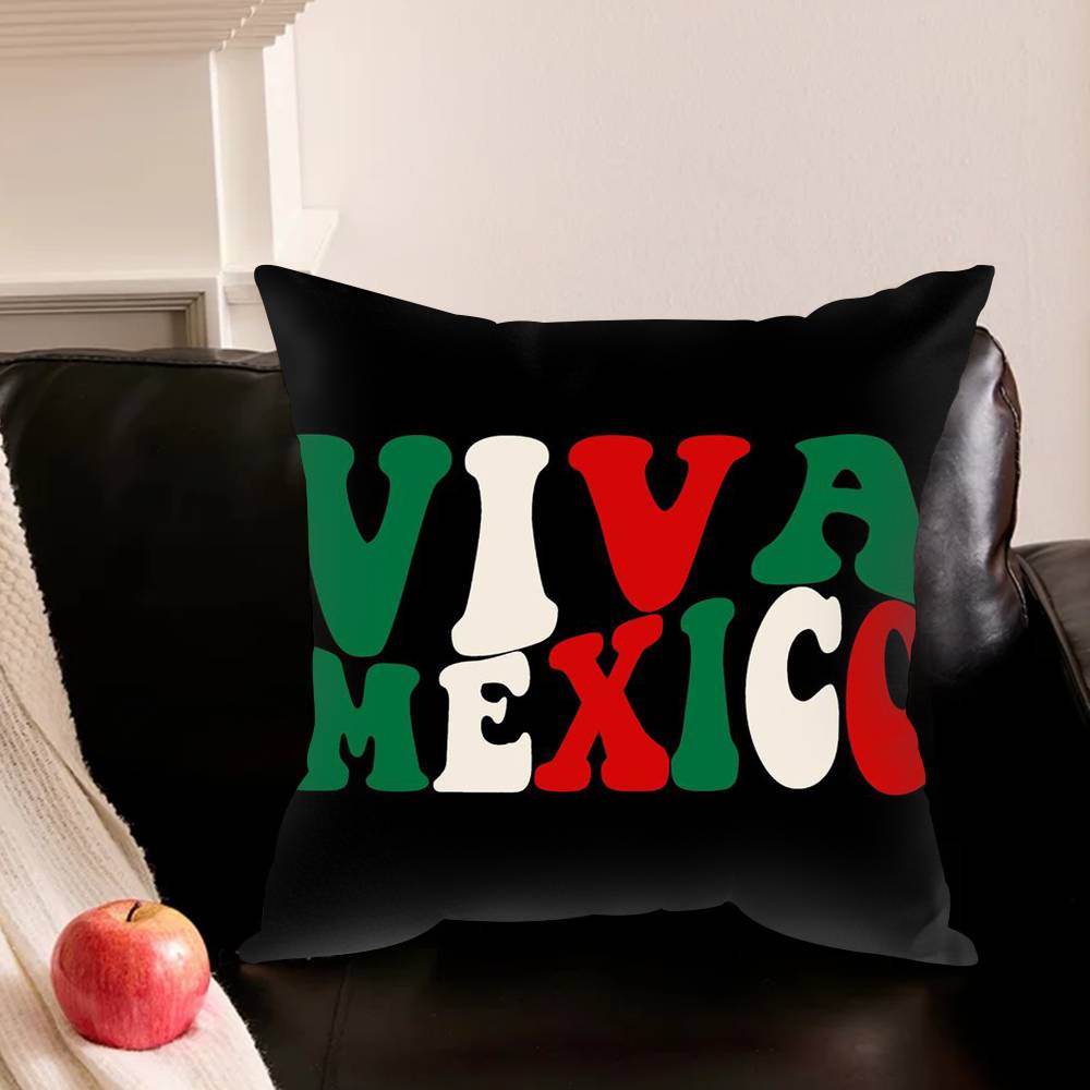 M-Mexiko Flagge Kunst Kissenbezug Für Sofa Zimmer Büro Dekor Druckschutz Kissenhülle Valentinstagsgeschenk Benutzerdefiniert