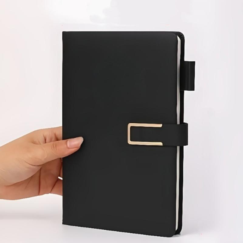 

High-End Elegant Leather Business Notebook Set with Gift Box And Pen Insert for Office Journal Enterprise Use A5 чёрный