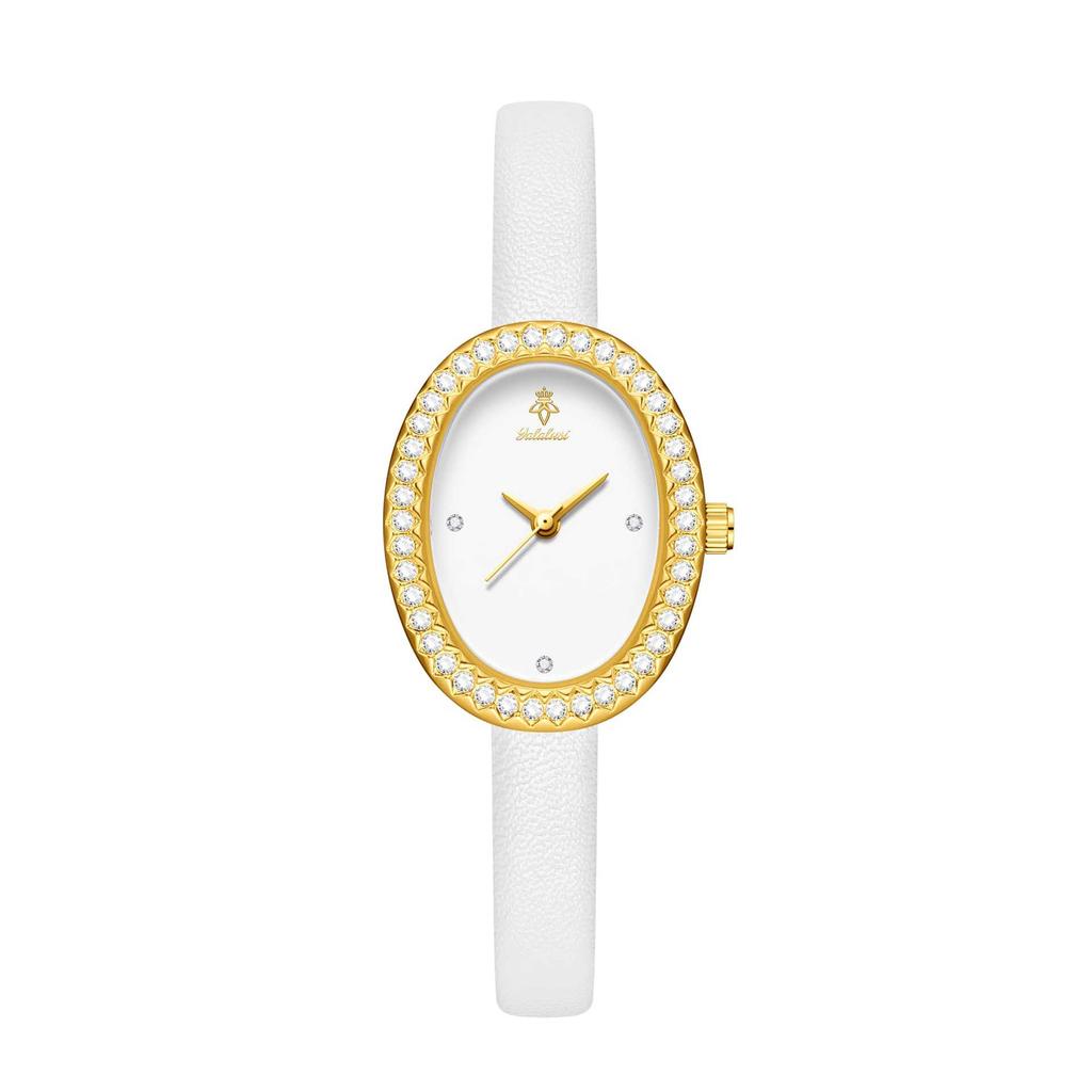 Yalalusi Diamantuhr Damen Modeuhr Weiblichkeit Kleines Zifferblatt Lederarmband Damenuhr