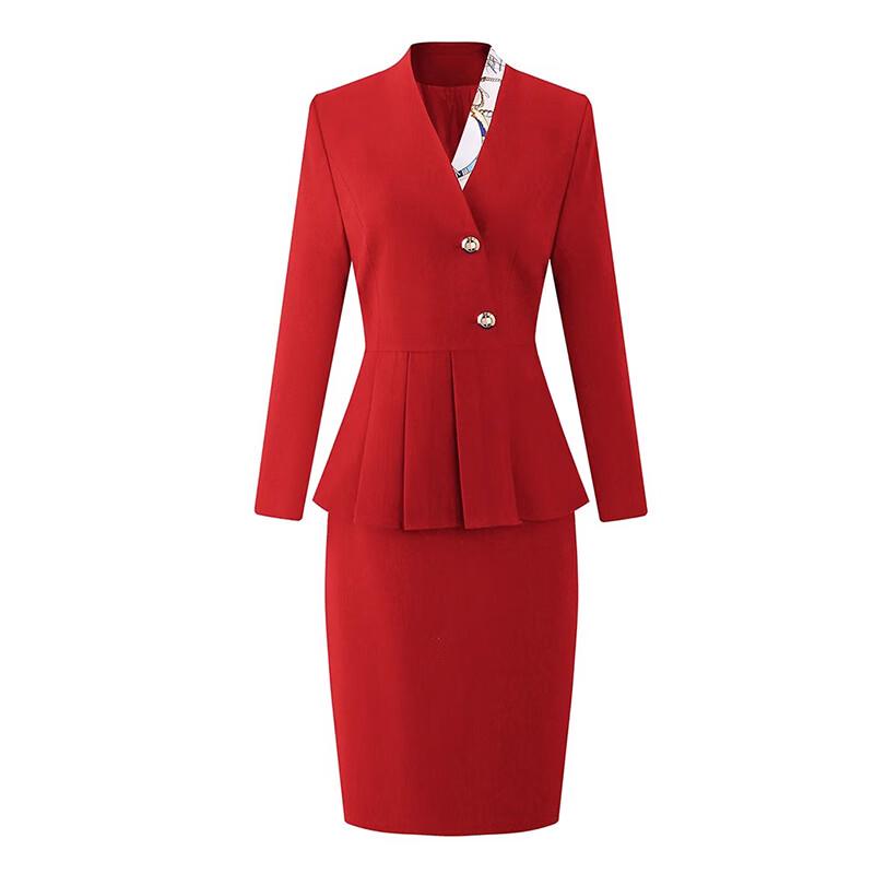 Women s V-neck Professional Suit Set XXL