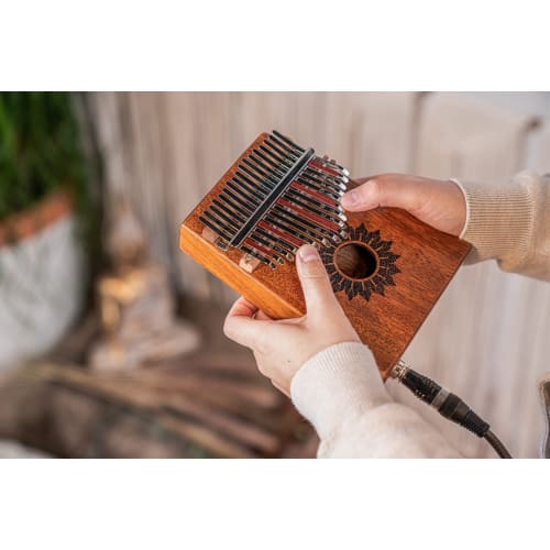 MEINL Sonic Energy Collection Electric Kalimba with Soundhole Pickup, Mahogany, 17 Keys, C Major Scale, PKL1708H (Includes Case, Bag, Cloth, and Tunin