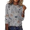2023 European American Fashion Women Long Sleeve T-Shirt Floral Print Cross Border Trendy