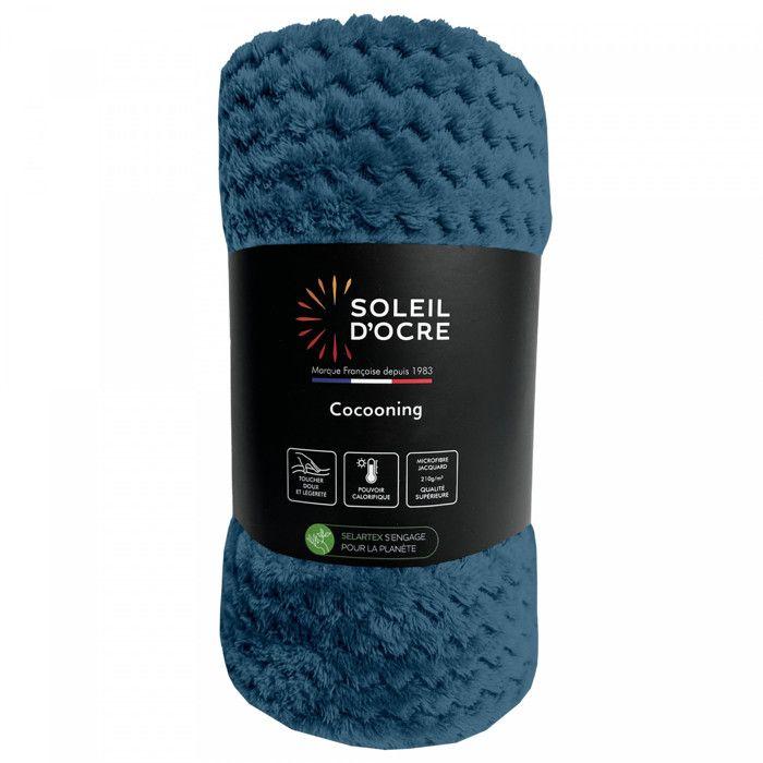 220x240 Cm COCOONING Duck Blue Blanket, by Soleil D'ocre