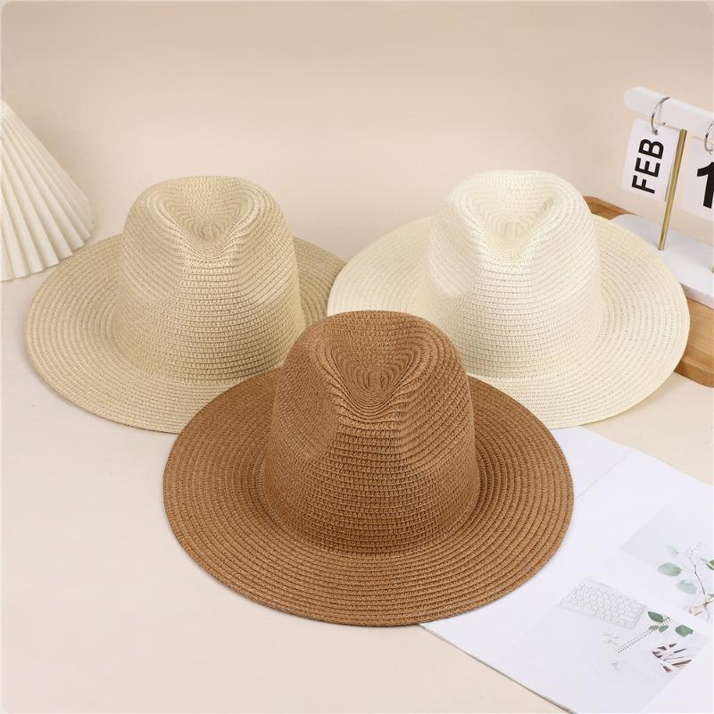 Beach travel vacation outdoor wide edge sunshade sun hat men and women fashion denim straw hat