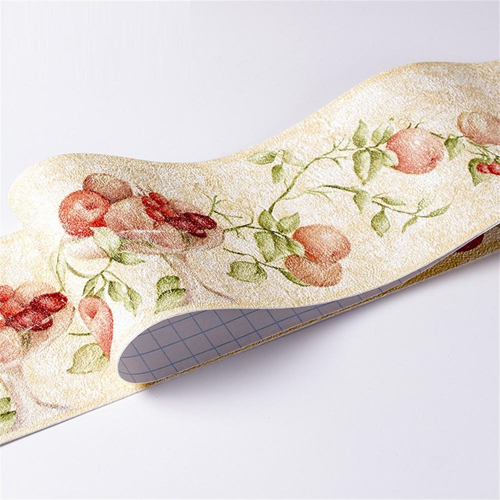 10CM PVC Waterproof Waist Line Wood Marble SelfAdhesive Skirting Line Wallpaper Living Room Decor Vinyl Border Wall Corner Stick
