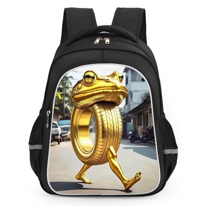 

Lightweight Spine-Protection Backpack with Classic Wooden Stick Man Design for Primary School Boys, Grades 1-2