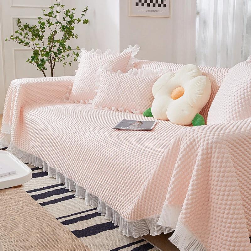Couch Cover Little Fresh Sofa Cushion Cover Non-slip Lace Sofa Towel Soft Protective Case Ice Silk Sofa Cover Summer Couch Mat