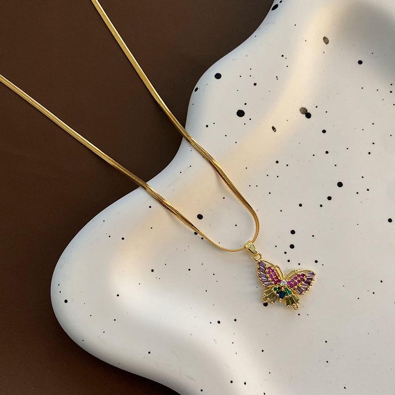 

Корейский стиль, кулон-бабочка из циркона, ожерелье на ключицу - Женская французская легкая роскошь, универсальный темперамент.