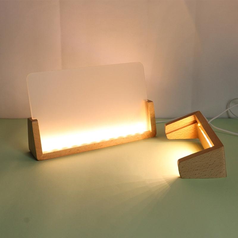 U-shaped Frame Light Base Wooden LED Display Base Pedestal Wood Night LED Light Lamp Base for Acrylic Crystal Glass