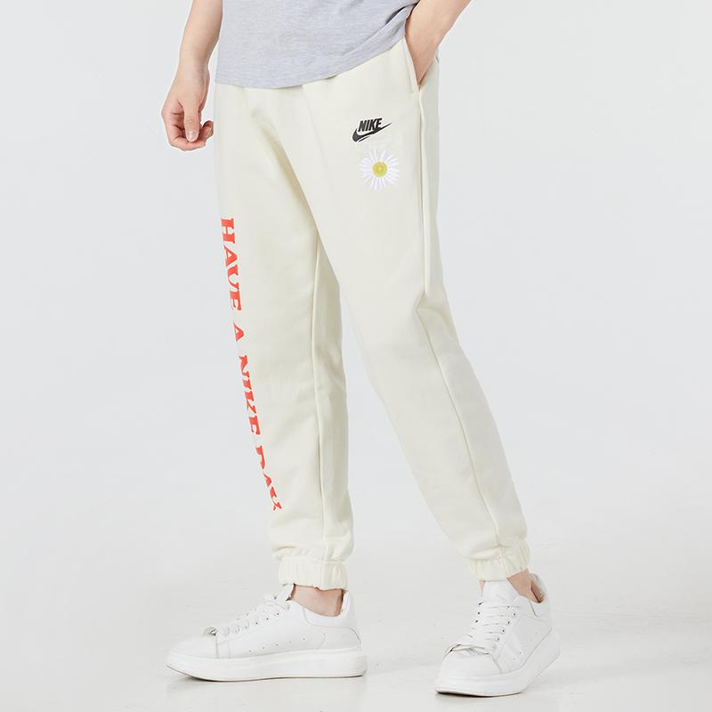 Nike Alphabet Print Daisy Graphic Joggers Men Bottoms Beige DM5015-113