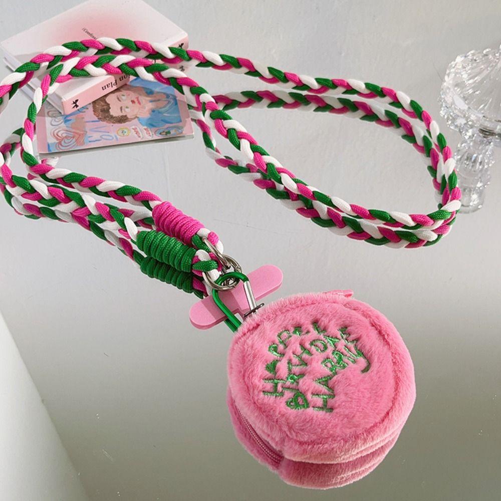 

with Plush Bag Crossbody Phone Strap Korean Style Pink Phone Lanyard Phone Bracelet рожевий