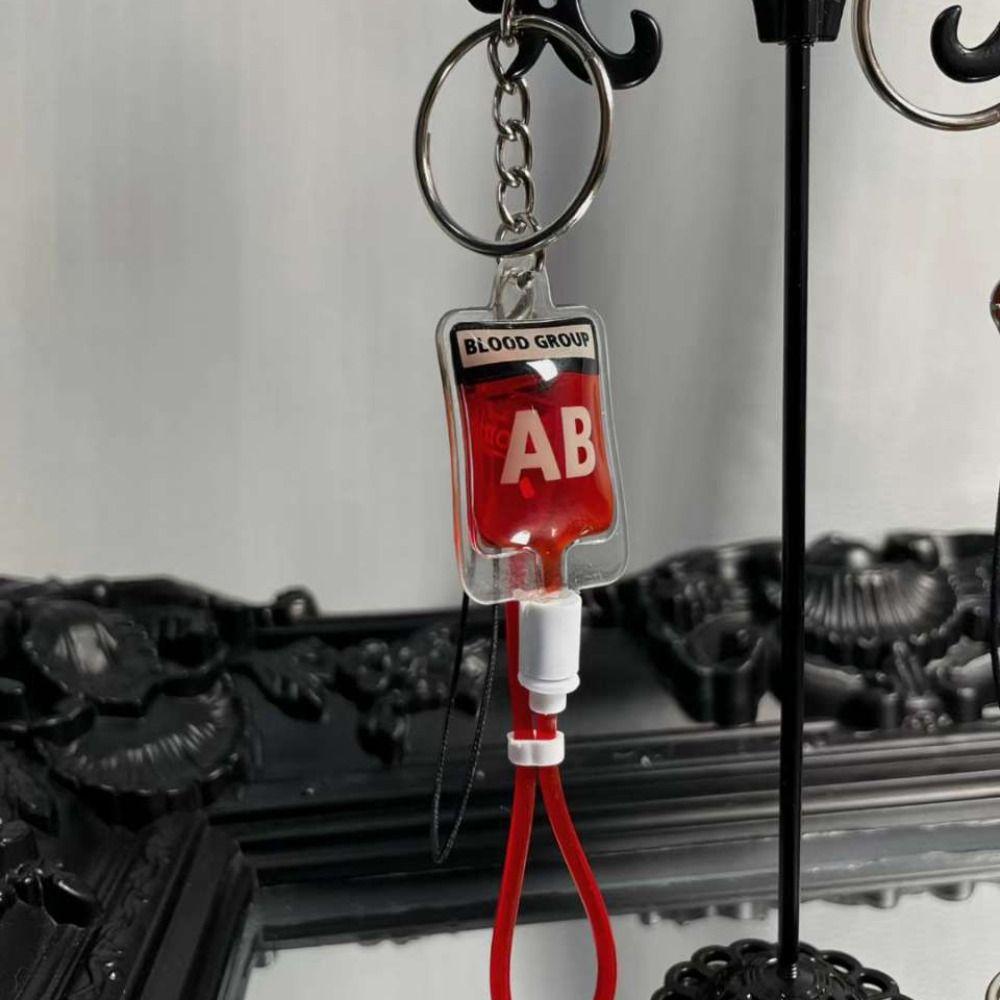 PVC Blood Bag Pendant Type A B O AB Plasma Halloween Blood Pendant  DIY Accessory