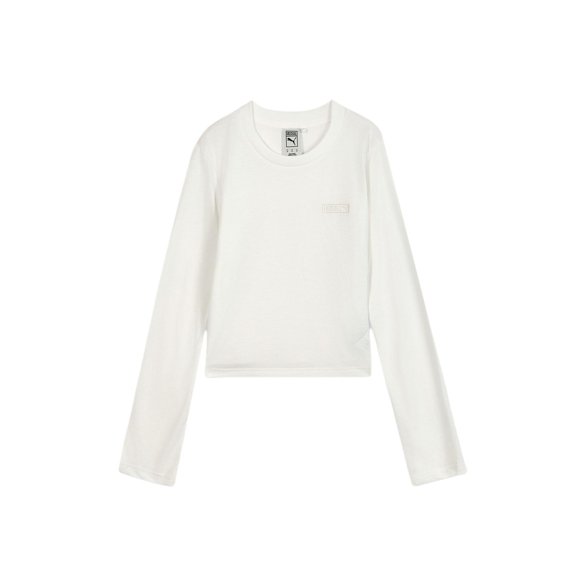 Puma X Rosé Collaboration Simple Versatile Long Sleeve Regular Logo T-Shirt Women Tops White 633805_77 2XL