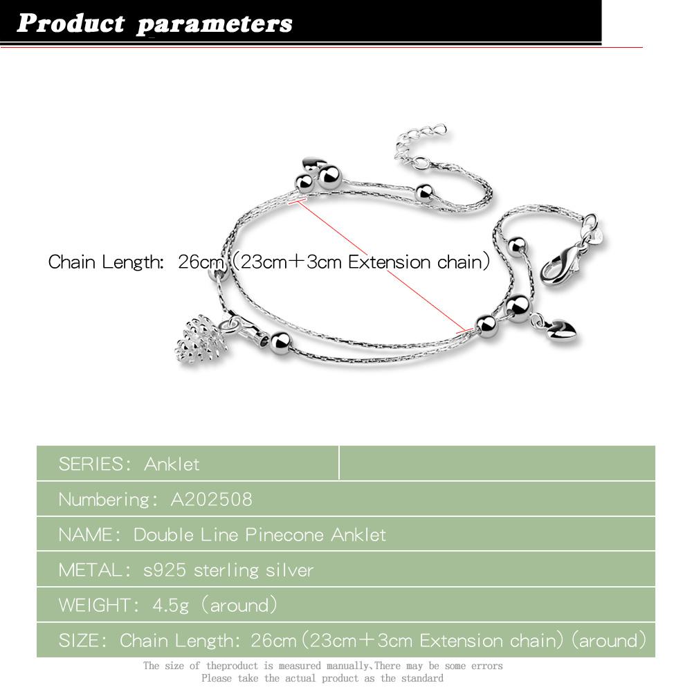 Søte sølv smykker 100 % 925 Sterling Sølv Anklet ananas anheng Design Solid Sølv Anklet Girl Charm Bursdagsgave