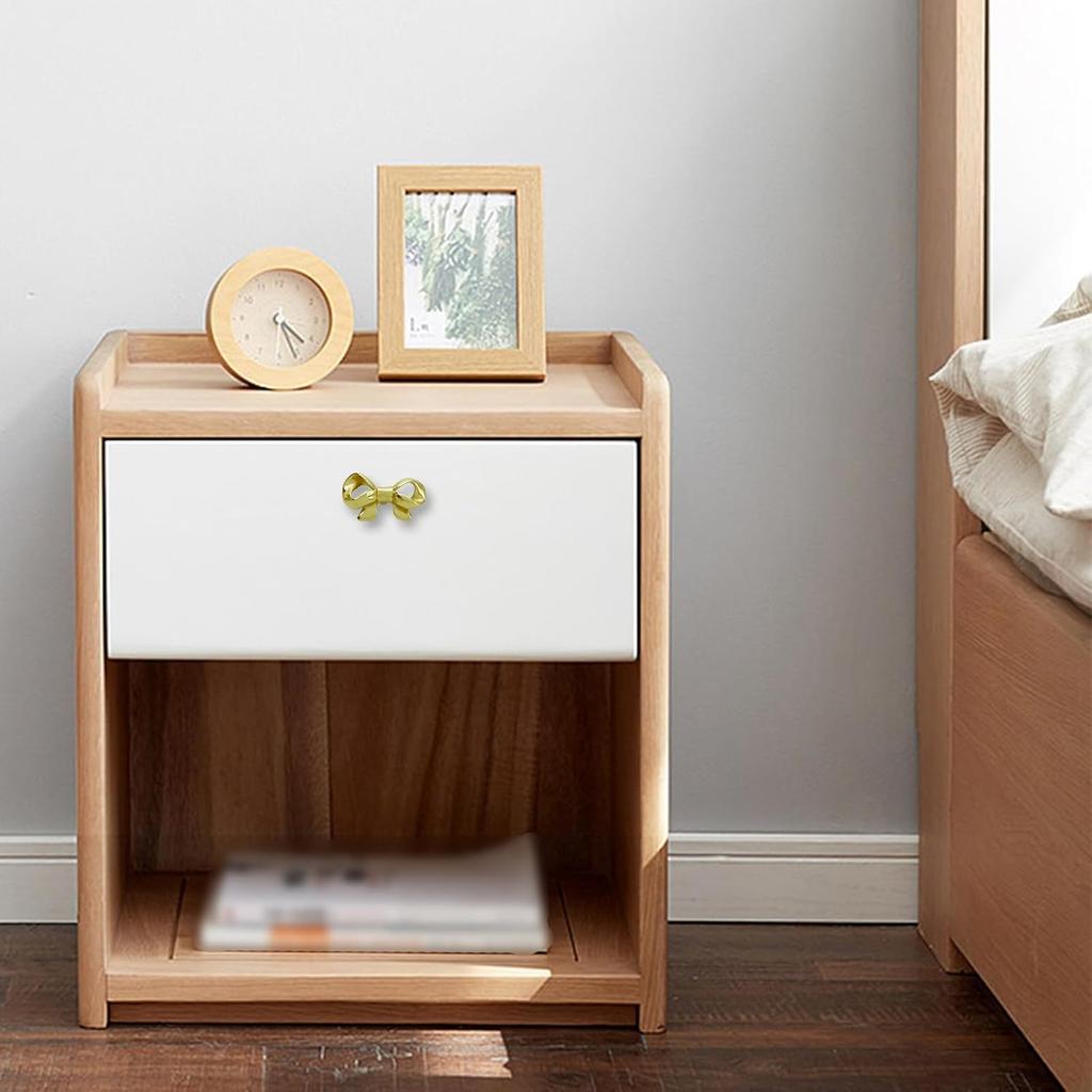 Bow Shapes Drawer knobs,Single Hole Pulls Handles Knob,Door Handle Metal Decorative for Cabinet Closet Drawer Dresser Wardrobe Cupboard 4 Pieces