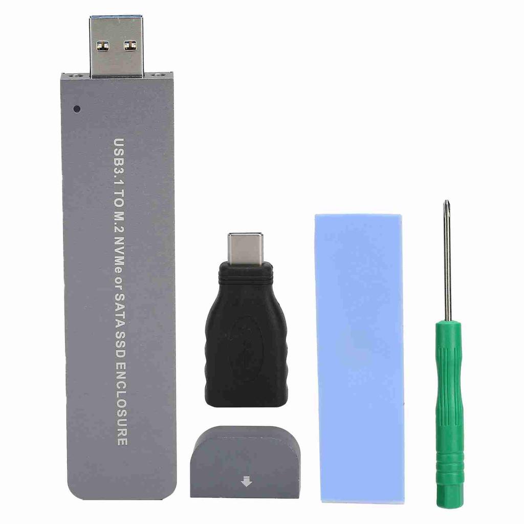 M.2 NVME Hard Drive Enclosure External USB 3.1 To NGFF ToolFree Dual Protocol SATA TypcA (Not