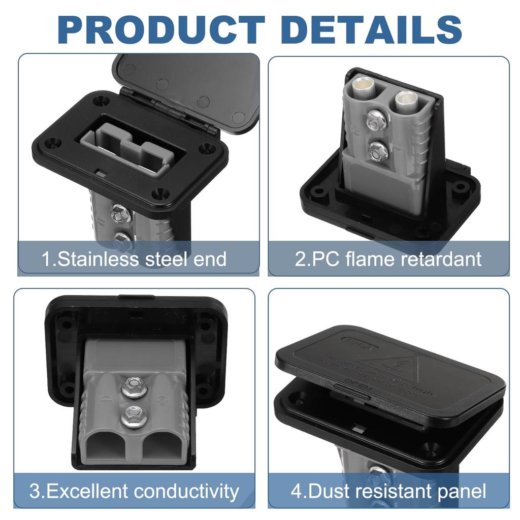 uxcell 120A Recessed Plug Mounting Panel, 2AWG, 4AWG, 6AWG Flush Mount Recessed Plate,