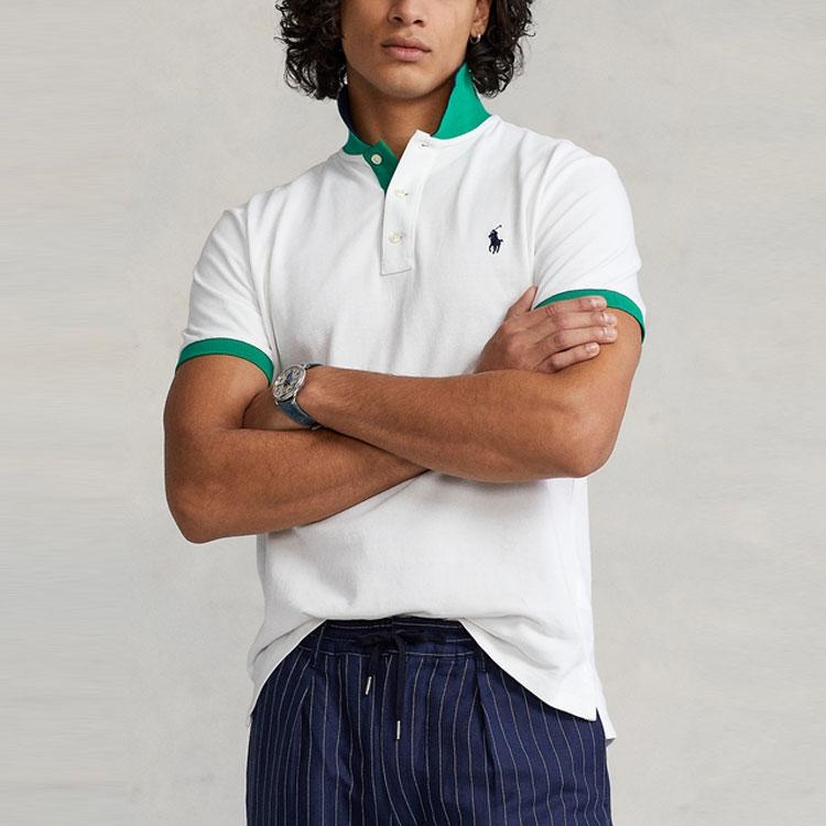 Polo Ralph Lauren SS22 Fitted Mesh Short Sleeve Polo Shirt Men tops White RL14819-100