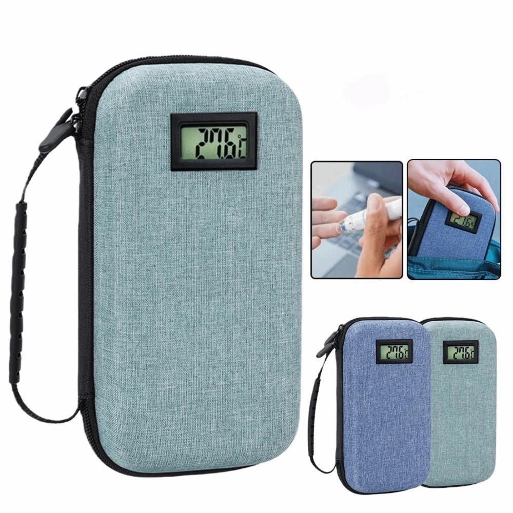 EVA Insulin Cooling Bag Waterproof with Thermometer Display Medicine Travel Cooler Thermal Insulated Glaciated Cold Storage Case