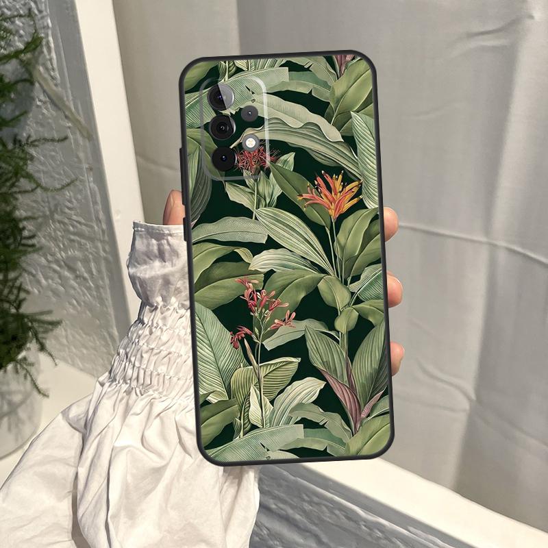 Retro Banana Leaf Plant Case For Samsung Galaxy A56 A36 A16 A06 A54 A34 A14 A13 A53 A12 A22 A32 A52 A35 A15 A55 A17