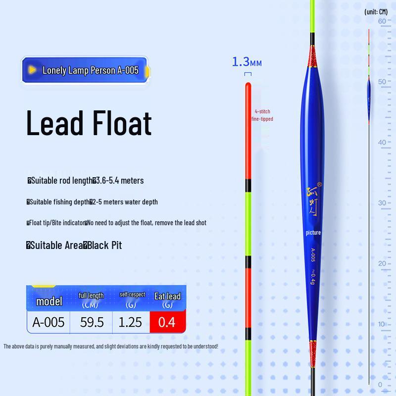 Lead-Free Self-Standing Fishing Float: Eye-Catching, Wind and Wave Resistant, Long Stem, Short Tail for Crucian Carp