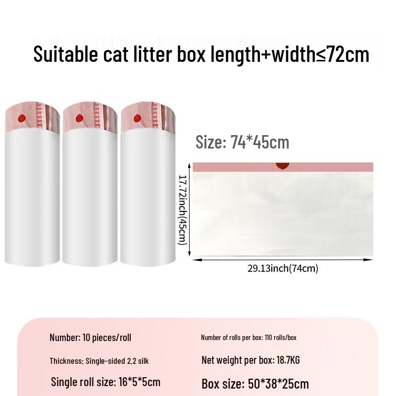 Katzenstreubeutel mit Kordelzug: Dicke, große und leicht zu reinigende Kotbeutel mit Schaufel für Katzentoiletten