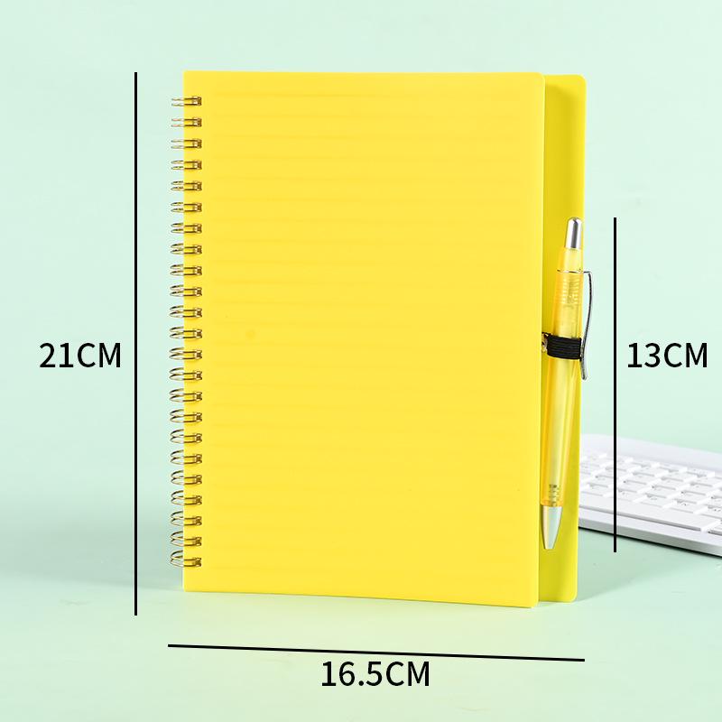 A5 Color PP Coil Notebook with Wide Ruled Pages - Thick Office Notepad, Ideal for Students, Customizable Logo