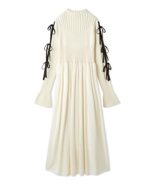 Bicolor Ribbon Knit Dress RWNO251029 WHT [FurFur] Women's
