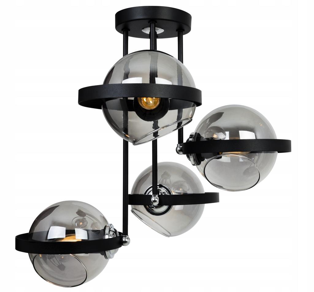 MODERN GLASS HANGING LAMP GRAPHITE RING