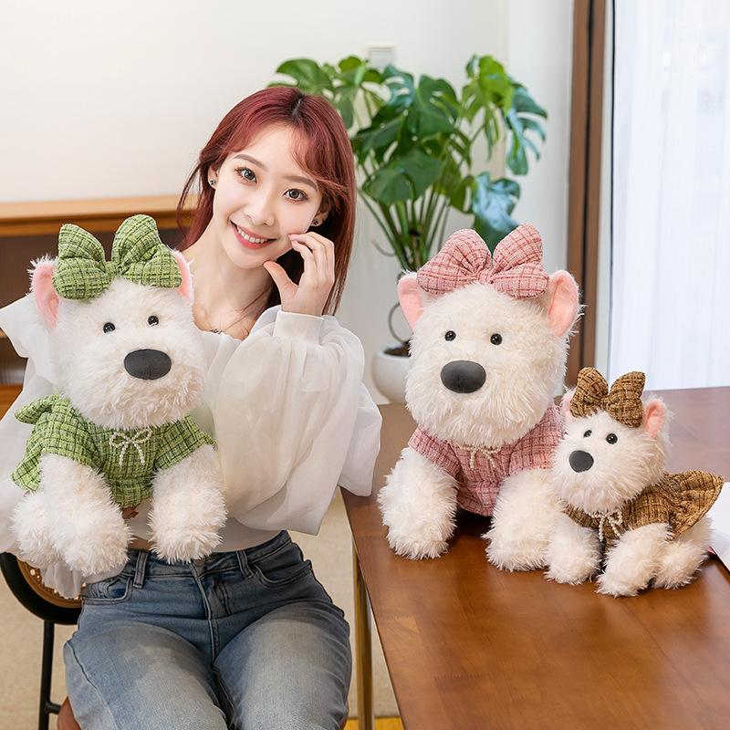 Cute Scribbled West Highland Puppy Doll Doll Plush Toy Ornament Small Fragrant Wind Dog Doll Girl Gift