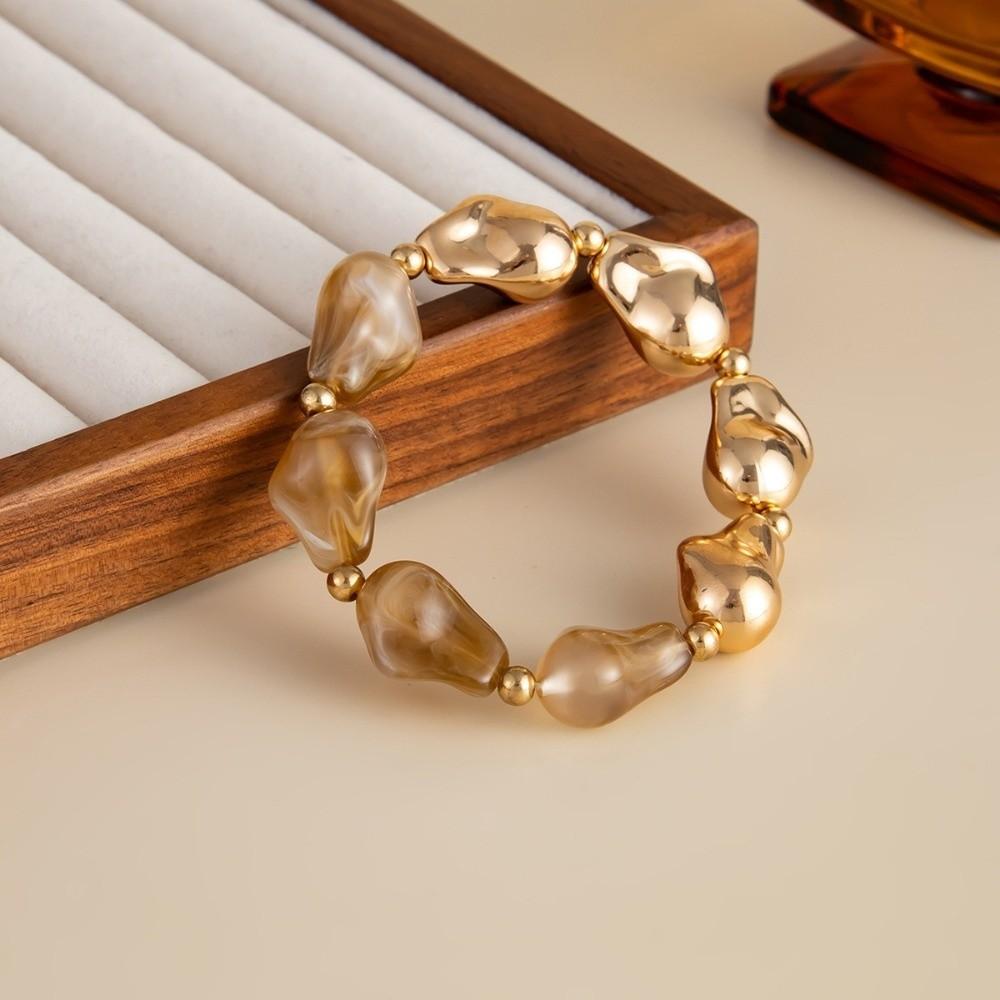 Fashion Irregular Beaded Bracelets Colorful Bohemian Style Hand Chain Resin Bracelets Women