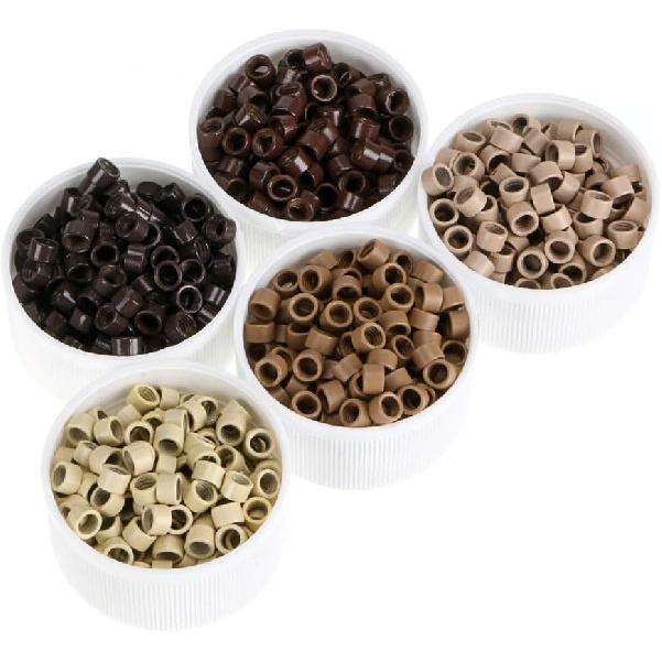 Microlink Beads Screw Micro Ring 4.5mm Lined Beads For Pre Bond Tip Feather Hair Extensions Weft 5000Pcs