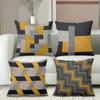 2D flat printing Modern Patterned Cushions Yellow Grey Black Design Polyester pillowcase, sofa decorative cushion cov