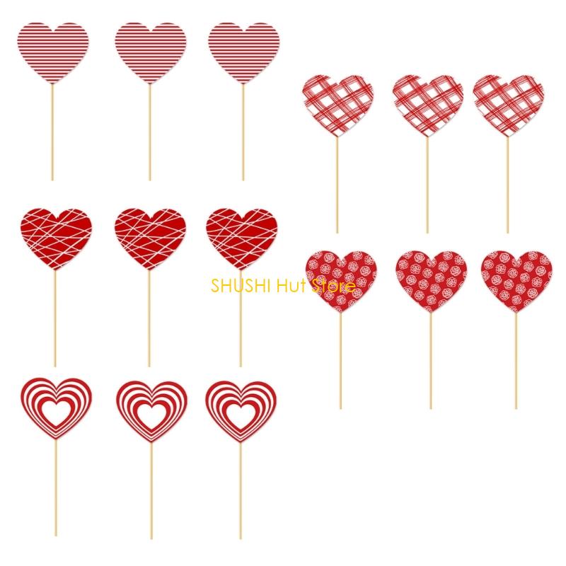 Valentines Party Vase Inserts Ornament 15Pcs Cardstock DIY Decors For Table Centerpieces Floral Arrangement D57B