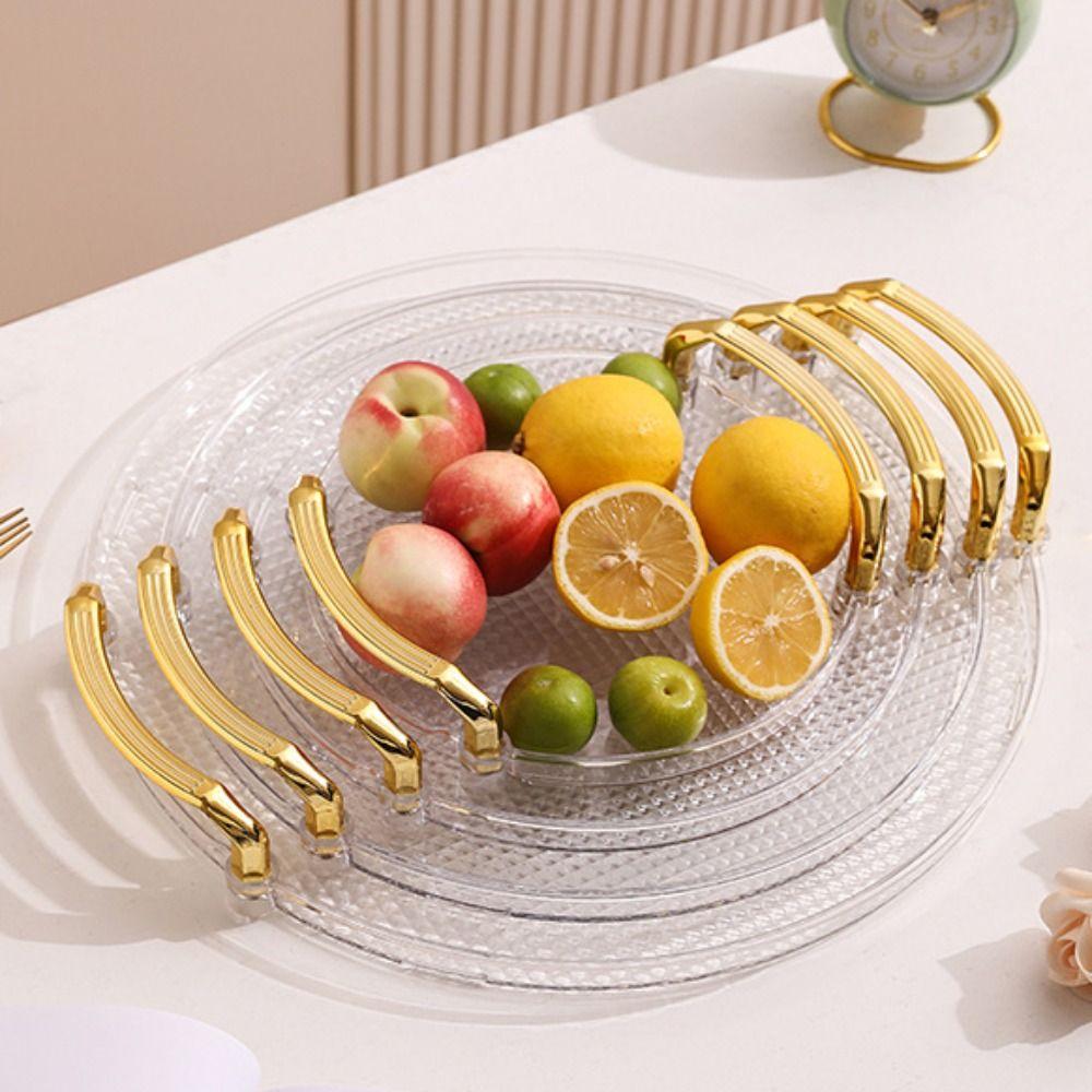 Cake Stand Transparent Cake Tray with Dome Lid with Handle Cake Plate Round Plastic Tea Trays Breakfast